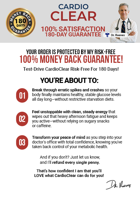 CardioClear 60-day satisfaction guarantee
